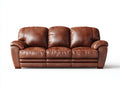 Canapé 3 places - Cuir - 222x94x87 cm - Cognac - Classique