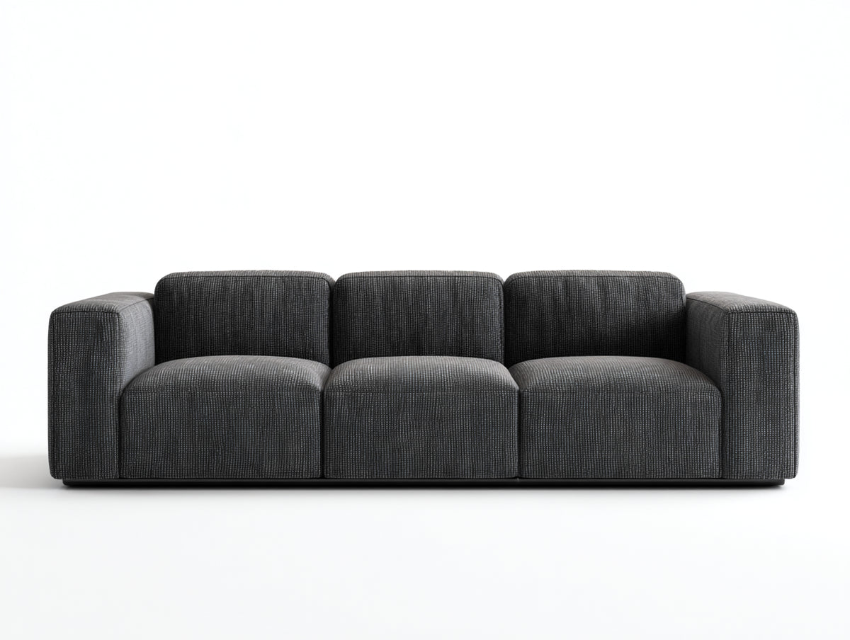 Canapé 3 places - Tissu - 226x92x76 cm - Gris anthracite - Minimaliste