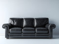 Canapé 3 places - Cuir synthétique - 218x90x84 cm - Noir - Classique