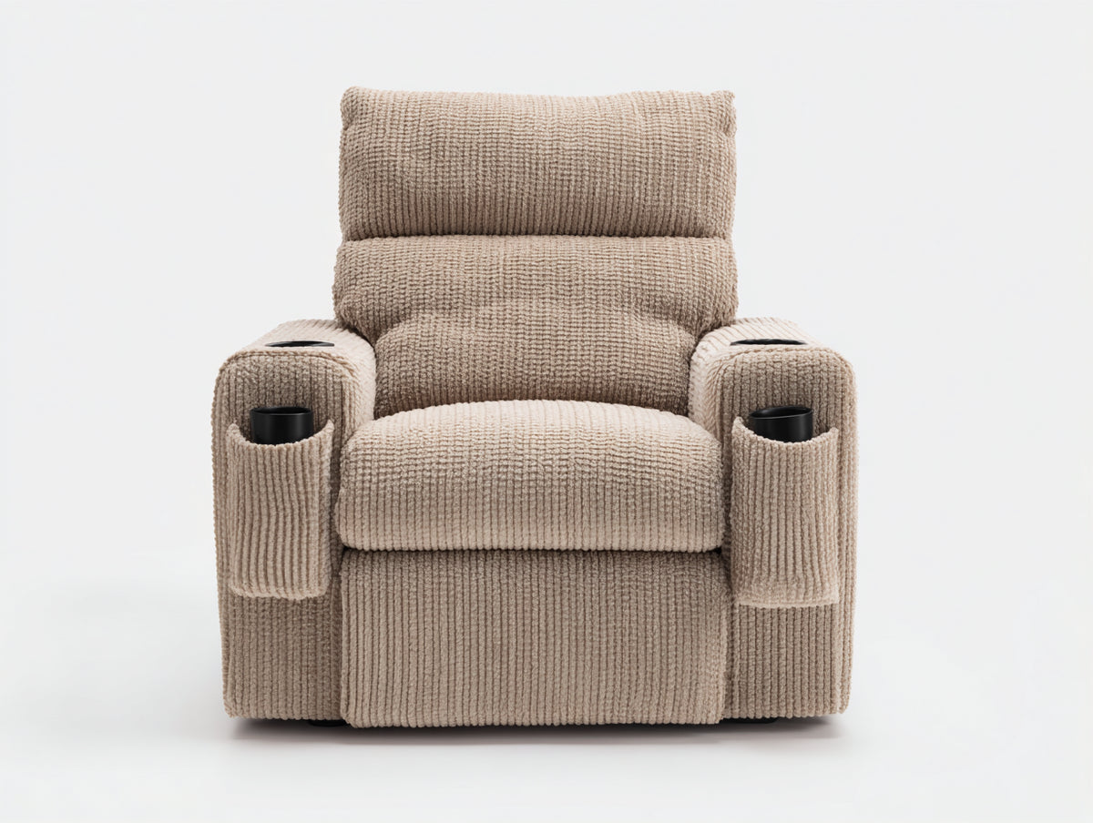 Fauteuil relax - Tissu bouclé - 97x96x104 cm - Beige - Électrique