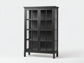 Vitrine en bois avec 2 portes vitrées 100x40x170 cm - noir et verre transparent - style moderne