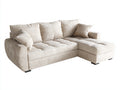 Canapé d'angle - Tissu - 268x166x85 cm - Beige naturel - Moderne rembourré
