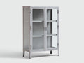 Vitrine métal blanc portes vitrées 80x35x120 cm - style industriel moderne