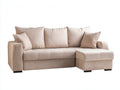 Canapé d'angle - Tissu - 260x162x84 cm - Beige clair - Confort contemporain