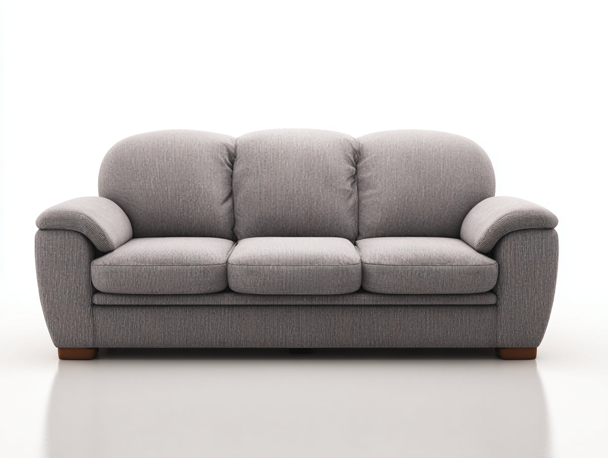 Canapé 3 places - Tissu - 218x90x88 cm - Gris clair - Classique