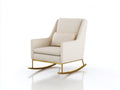 Fauteuil à bascule - tissu-métal - 84x76x98 cm - crème-or - contemporain