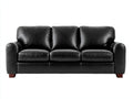 Canapé 3 places - cuir - 215x98x93 cm - noir - moderne classique épuré