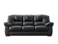 Canapé 3 places - Cuir synthétique - 216x89x85 cm - Noir - Classique