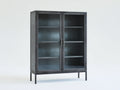 Vitrine-métal-verre-110x41x164 cm-gris anthracite-style industriel