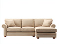 Canapé d'angle - Tissu - 264x164x84 cm - Beige sable - Classique confortable