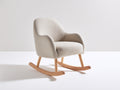 Fauteuil à bascule - tissu bouclé-bois - 79x73x84 cm - crème-bois clair - scandinave