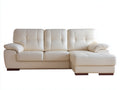 Canapé d'angle - Similicuir - 270x162x88 cm - Blanc cassé - Moderne capitonné