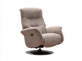 Fauteuil relax - tissu-metal-bois - 99x90x105 cm - beige - moderne