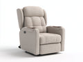 Fauteuil relax - tissu-metal - 102x98x110 cm - beige - moderne