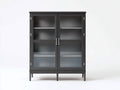 Vitrine-métal-verre-104x40x168 cm-gris foncé-style contemporain